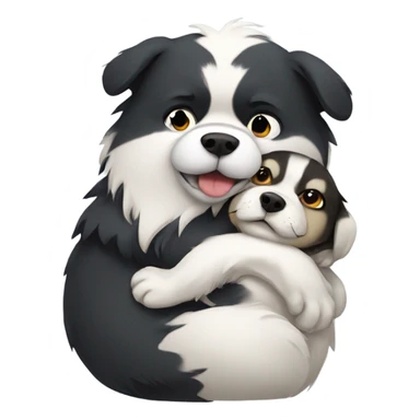 shitzu and a husky hugging sticker