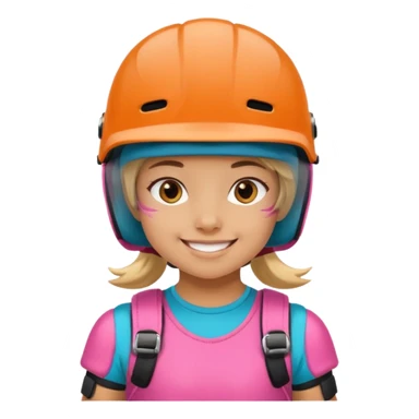 Roller blader girl child sticker