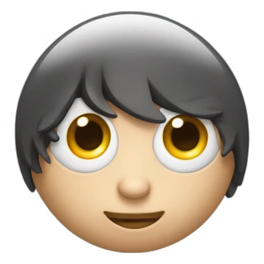 3d sphere with a cartoon confident skin texture with big beautiful eyes sticker