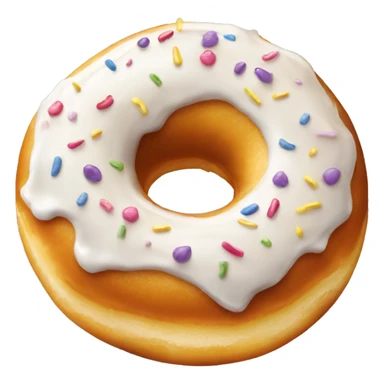 one vanilla donut with vanilla topping  sticker