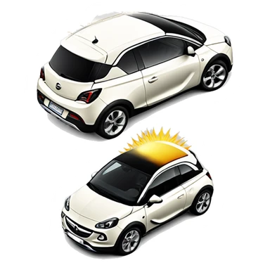 opel adam rocks in off white with big sliding sun roof from the front  sticker