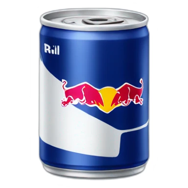 Red bull can blue and white sticker