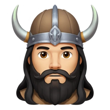 bearded Vikings with black long hair with out crown sticker