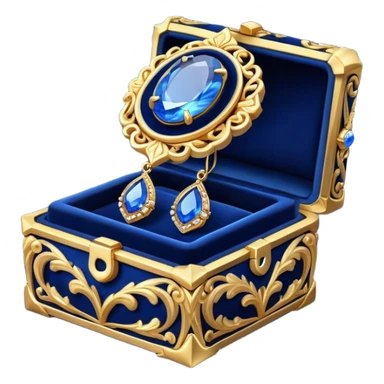 magical velvet-lined box for earrings, glowing softly sticker