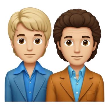 70s 80s men with hair style  sticker