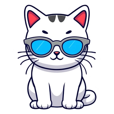 cool cat with laser glasses sticker