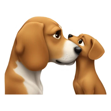 dog kissing a human  sticker