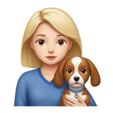 girl and dog posing cute sticker