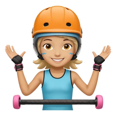 Roller blader girl child sticker