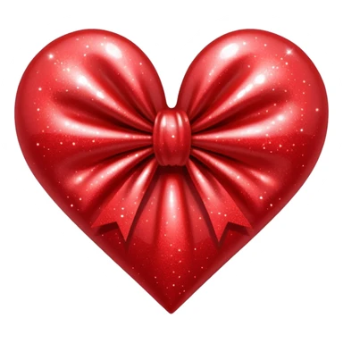 red glitter bow heart sticker