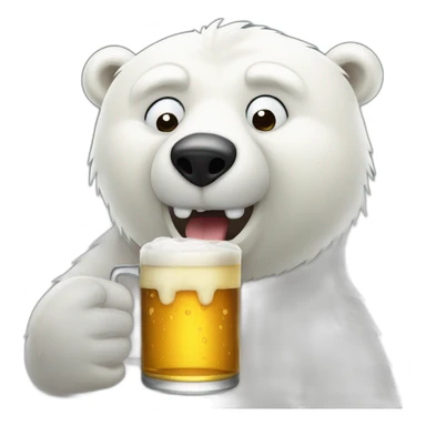  Polar bear drink beer sticker