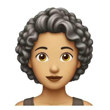 Mujer pelo rizado sticker