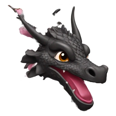 Black Sweet Dragon with Cherry Blossoms sticker