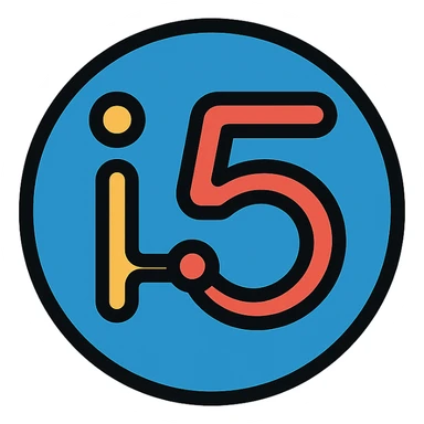 circular motif tech-inspired logo with subtle i and 5 elements, professional, no text, i5invest logo sticker