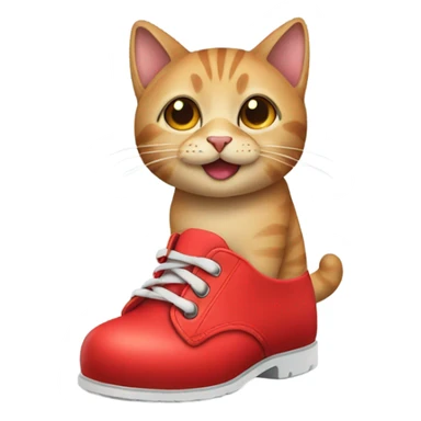 Cat with red shoes sticker