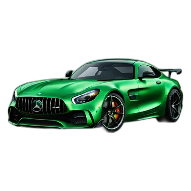 green Mercedes AMG GTR sticker
