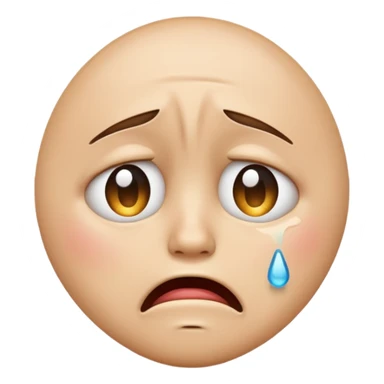 crying face emoji, expressive and clear sticker