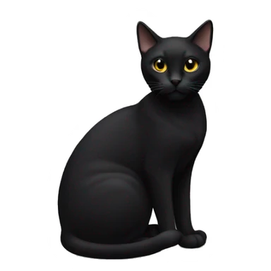 black cat minimalism without body sticker