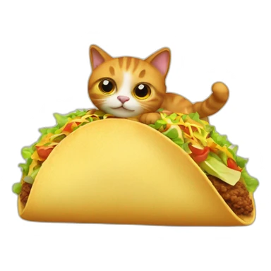 A cat on a taco sticker