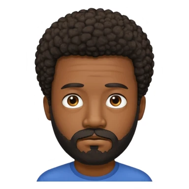 black man with beard, mustache, and short afro sad sticker