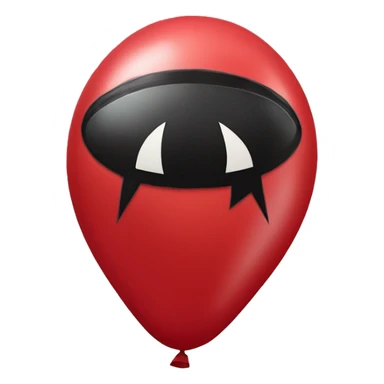 red balloon with black lightning bolt on it sticker