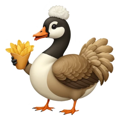 The Canada Goose Is Eating Lots Of Chips In Thanksgiving Day Meal sticker