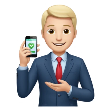 Happy CEO investing money to a hospital sticker