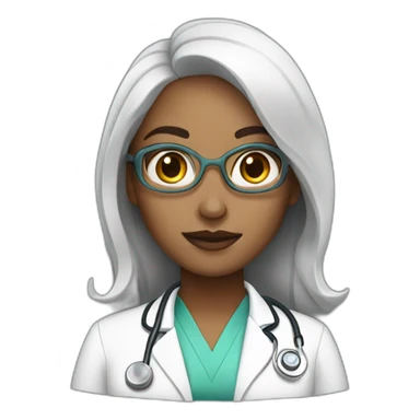Woman doctor white skin sticker