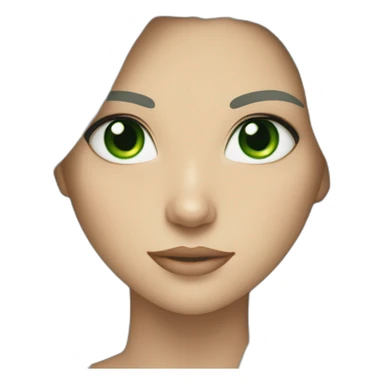 A girl with long black hair and green eyes sticker