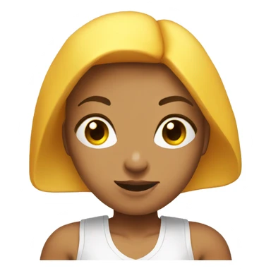 Boxing girl, yellow bob hair, white skin, red boxing gloves sticker