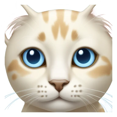 Cream colored cat face with light blue eyes sticker