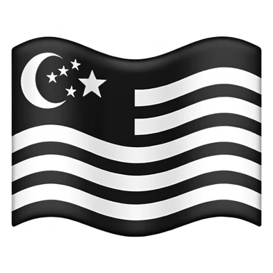 A simple flag with black and white horizontal lines, without any stars sticker