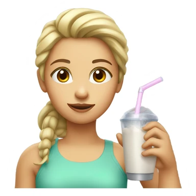 Girl drinking Protein shake  sticker