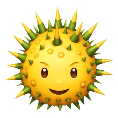 an standard yellow emoji with thorns sticker