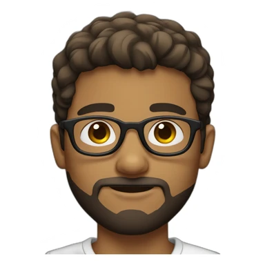 boy with spects and beard normal hair sticker