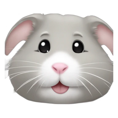 Hamster gris et blanc bisous sticker