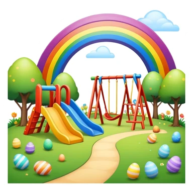 an easter rainbow art play park landscape  sticker