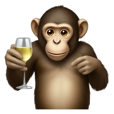 Monkey with wine glass sticker