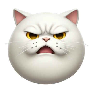 Fat cat with an angry face sticker