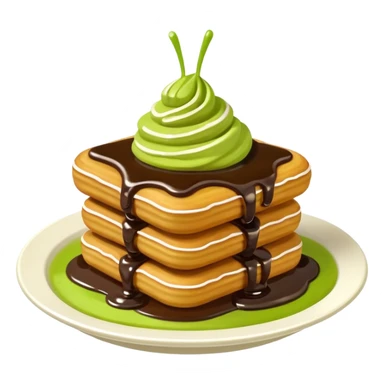 mini churros with chocolate and matcha topping sauce sticker