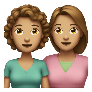Two mothers with brown hair and one daughter sticker