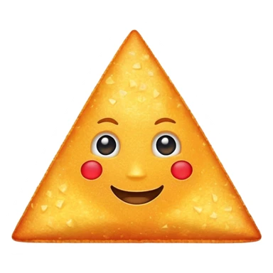 glowing sparkly dorito with face sticker