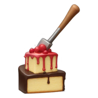 Hammer smashing a cake sticker