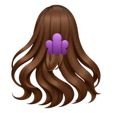 back view of long brown hair sticker