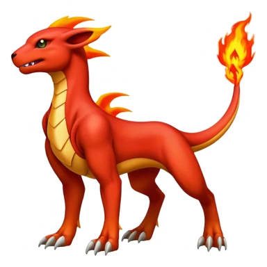 Houndoom-Charmeleon-Fakémon-hybrid-creature (full body)  sticker