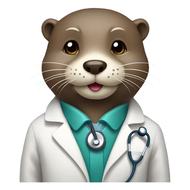 Otter wearing doctor cloak  sticker