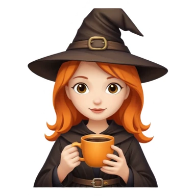 Cute witch  with coffee  sticker