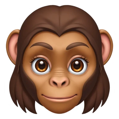 female ape face with eyelashes and feminine features sticker