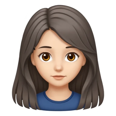 brunette girl long hair with strands of gray hairs sticker