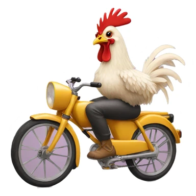 chicken with bike  sticker